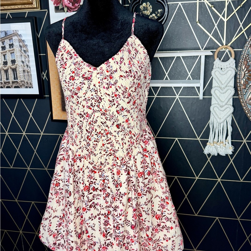 Floral Spaghetti Strap Scrunched American Eagle Dress